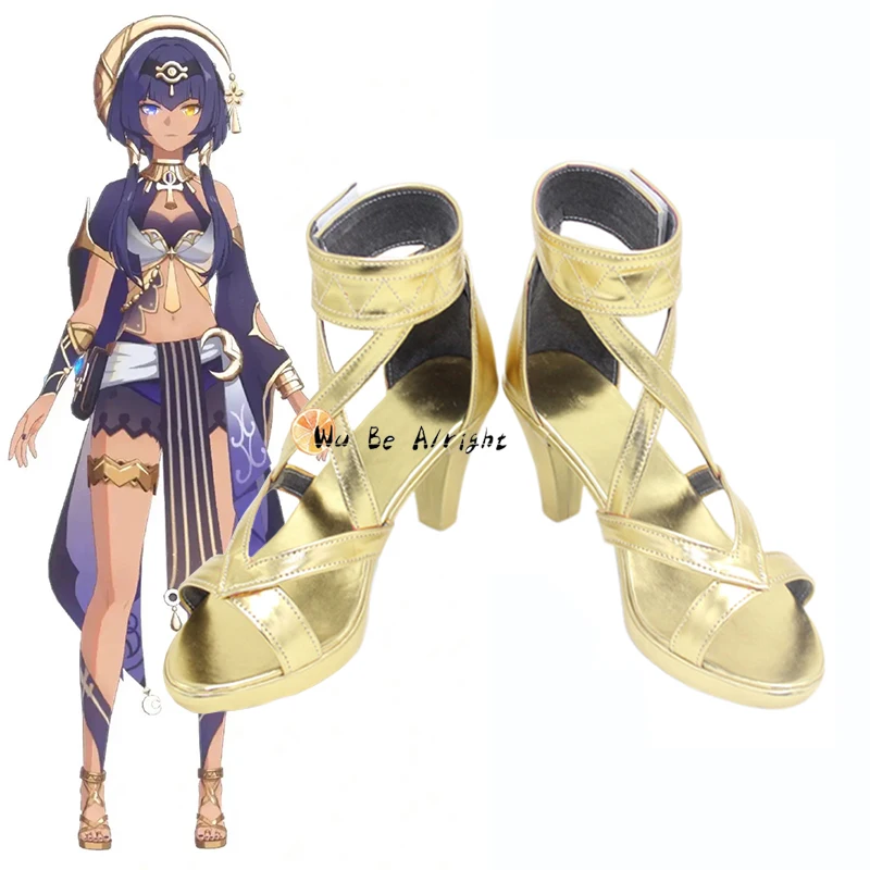 

Обувь для косплея игры Genshin Impact Candace, ботинки Genshin Candace на высоких каблуках, одежда для вечеринки на Хэллоуин, реквизит для косплея для женщин