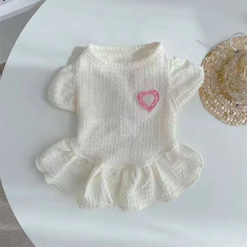 

Платье для милой собаки, воздухопроницаемая одежда для домашних животных, для чихуахуа, миди, юбка принцессы, для маленьких собак, летний ко...