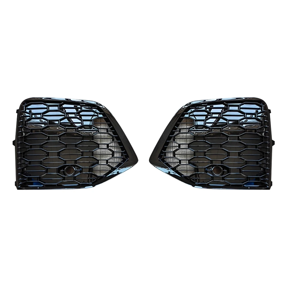 

Автомобильный глянцевый черный сотовый передний бампер для Audi Q5 2021 2022 RS, 1 пара