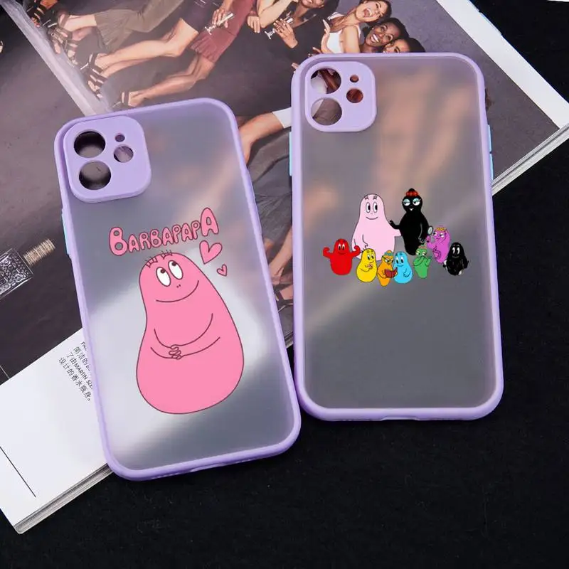 

Lovely Barbapapa Cartoon Phone Case matte transparent For iphone 7 8 11 12 13 plus mini x xs xr pro max cover