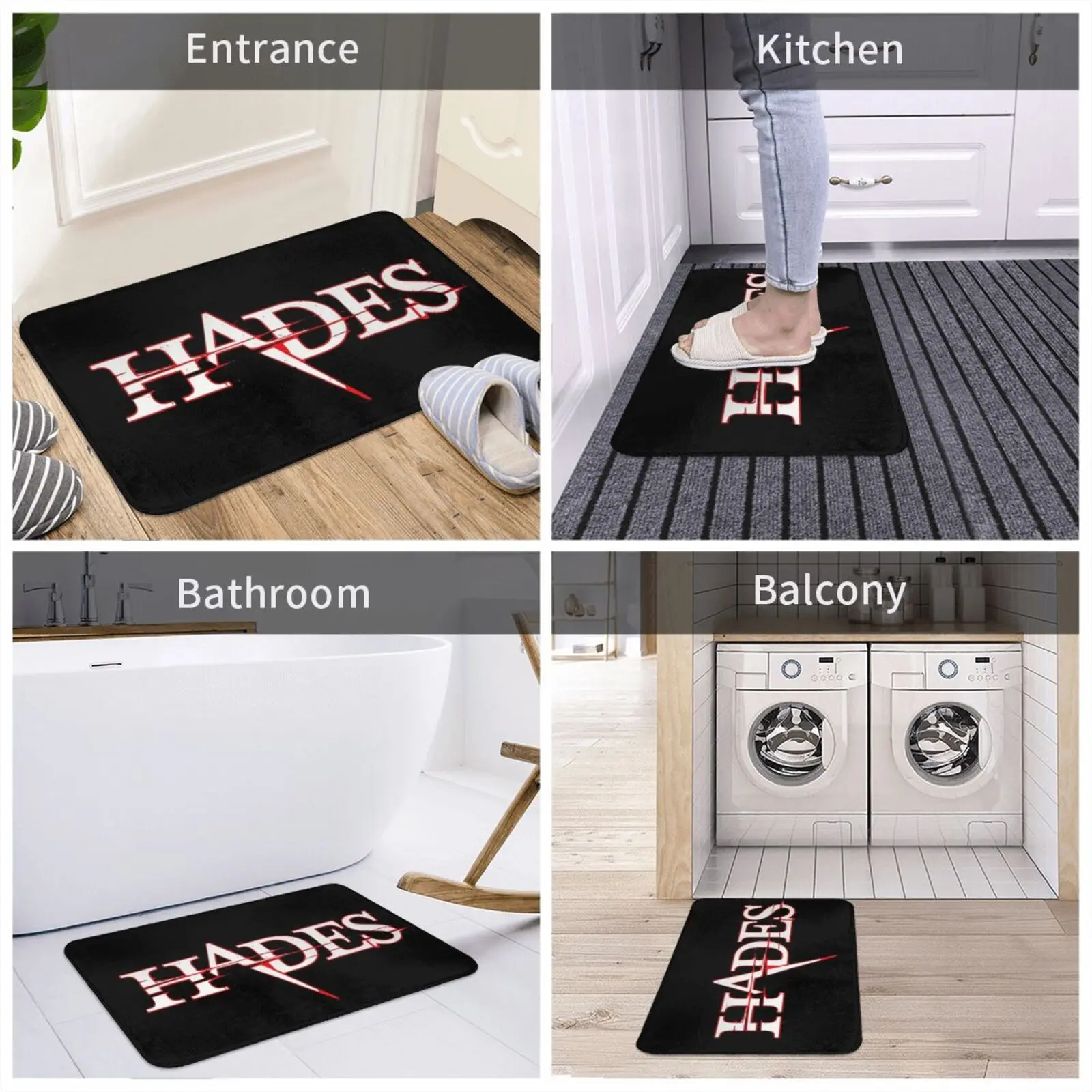 Hades Soft Mat Doorway Non-Slip Water Uptake Carpet Mythology Video Game Rogue Like Steam Single Player |
