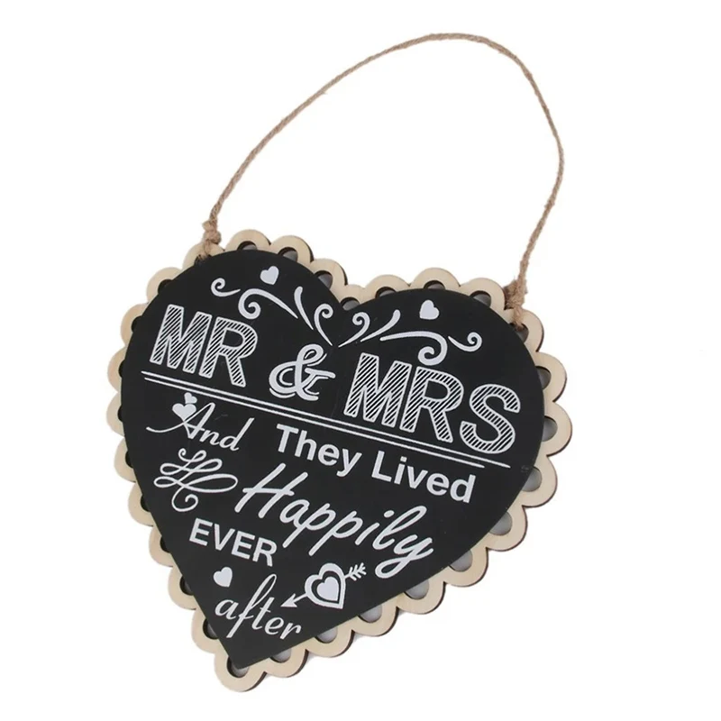 

Oval Square Heart Shaped Wooden Message Sign With Hang Mini Vintage Blackboard Chalkboard String Love Wedding Party Decorations