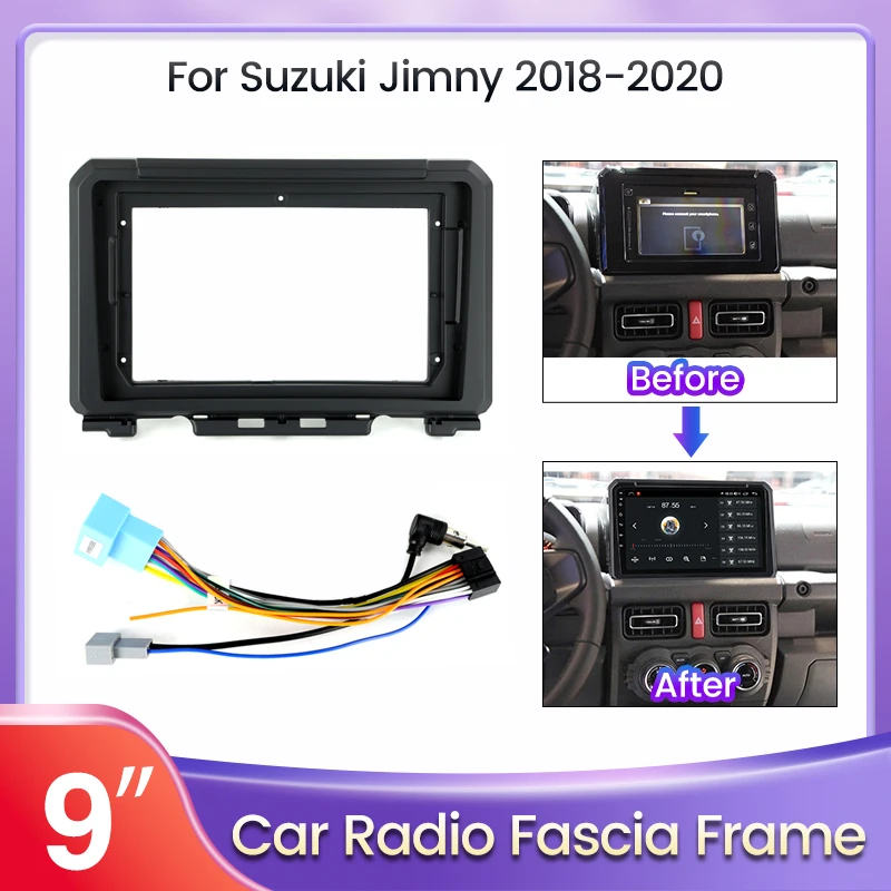 

Автомобильная рамка Fascia адаптер двойной Din для Suzuki Jimny 2018 2019 2020 Android Радио Аудио приборная панель комплект