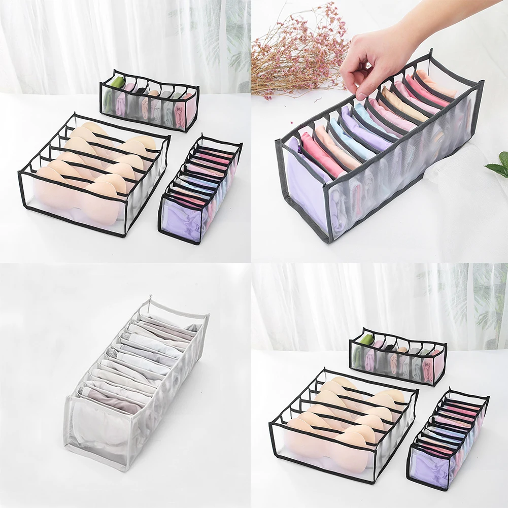 

2 Size Clothes Storage Box Closet Separation Organizers Drawer Divider Organizer Compartment Boxes For Underwear Jeans Socks Bra