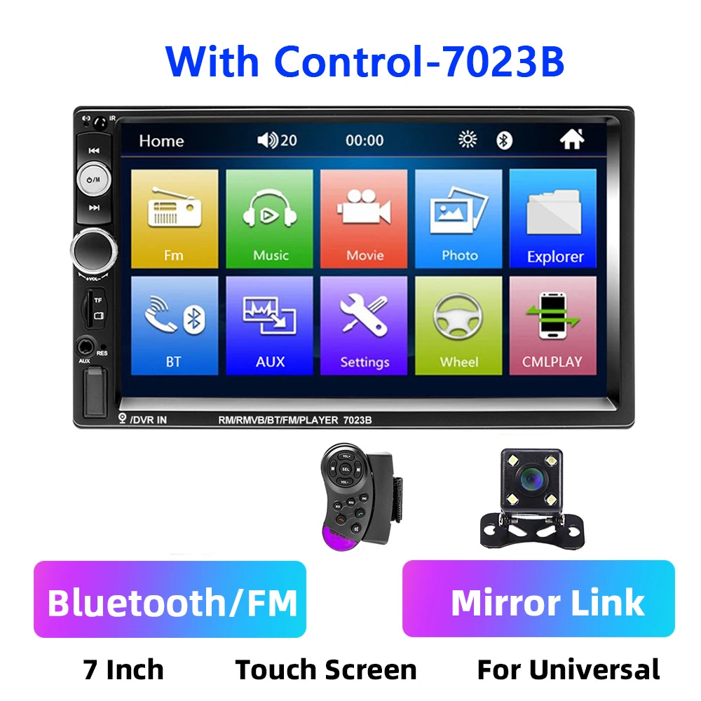 

Автомагнитола Podofo 7018B/7023B, мультимедийный плеер 2 Din с 7-дюймовым HD сенсорным экраном, для Nissan, Toyota, Kia