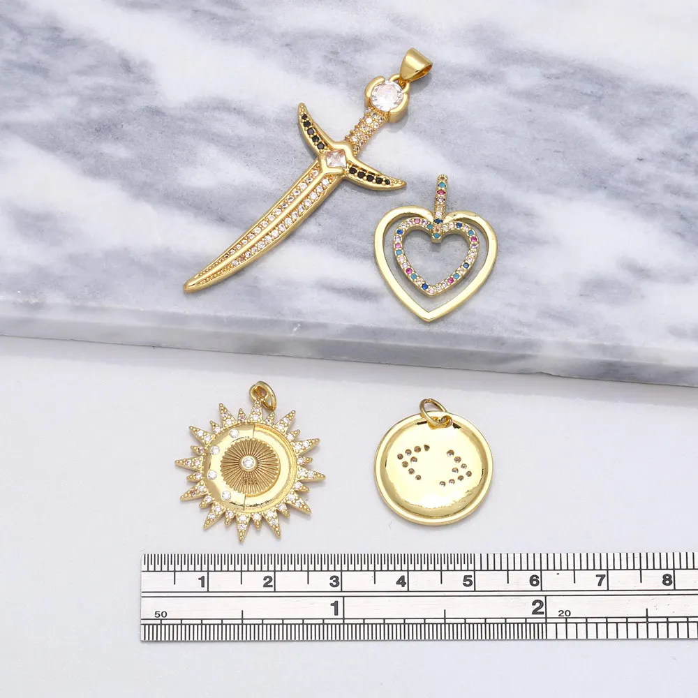 OCESRIO Большие Подвески-кинжалы для изготовления ожерелья позолоченные медные