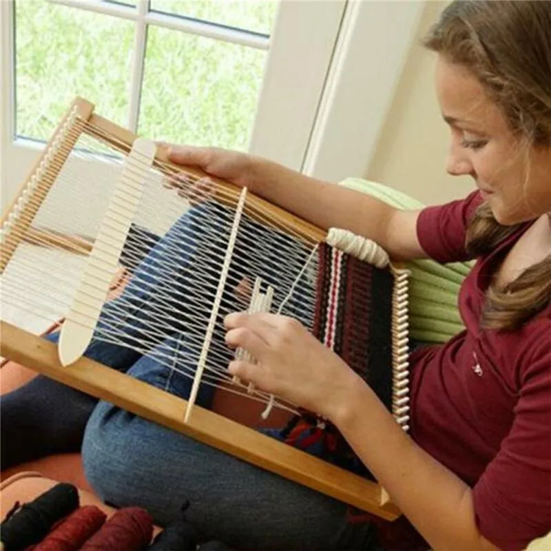 

Wooden Tapestry Weaving Loom Kit Looms Hand-Knitted Machine DIY Woven Set Sewing Machine Home Waving Accessories Handmade Hook