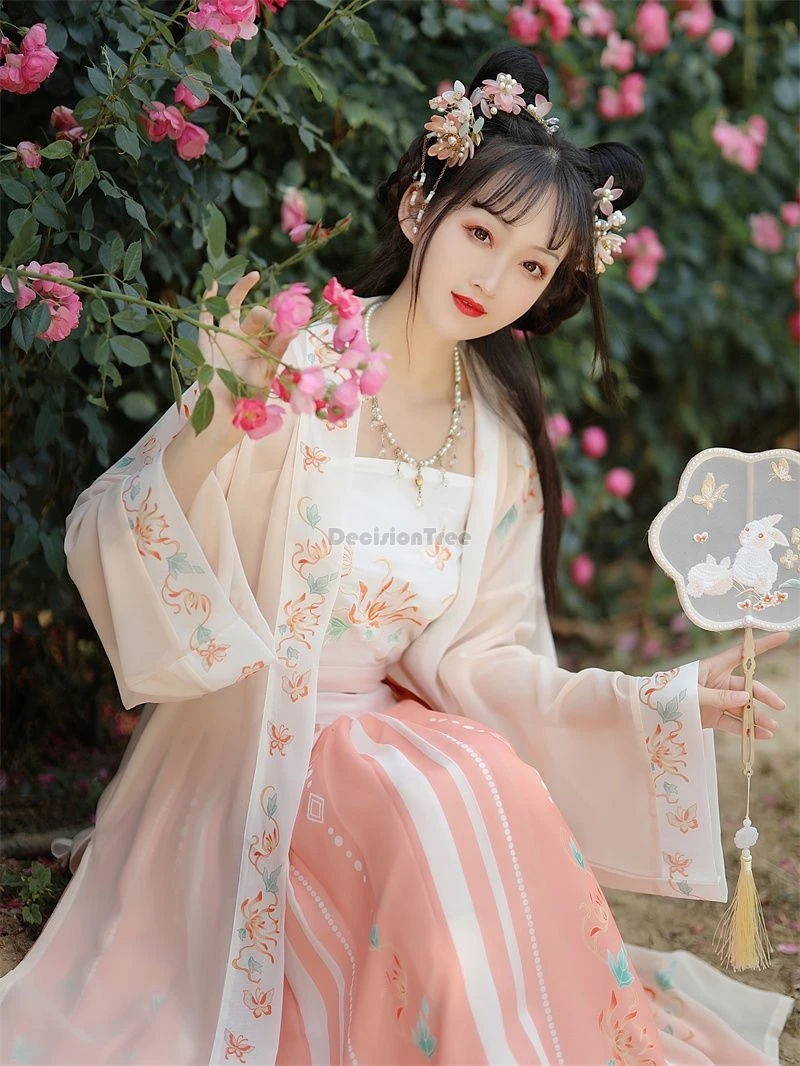 2024 sweet gentle fairy gradient dress chinese style song made exquisite embroidery hanfu dainty ancient dance