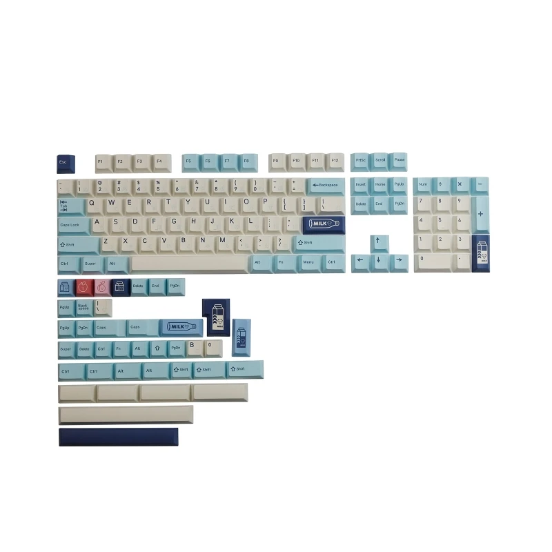 

143-Key Cherry Profile Keycap Fruit Milk Thick PBT Dye Subbed Keycaps For MX Switches Gaming Mechanical Keyboard Key