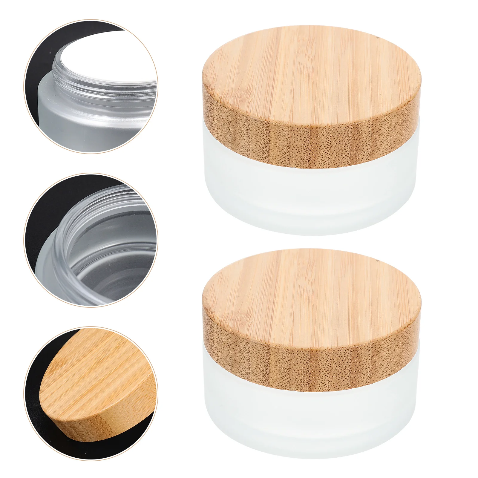 

2Pcs Glass Facial Cream Jar Small Glass Jars Lip Balm Jar Cosmetics Sub Container