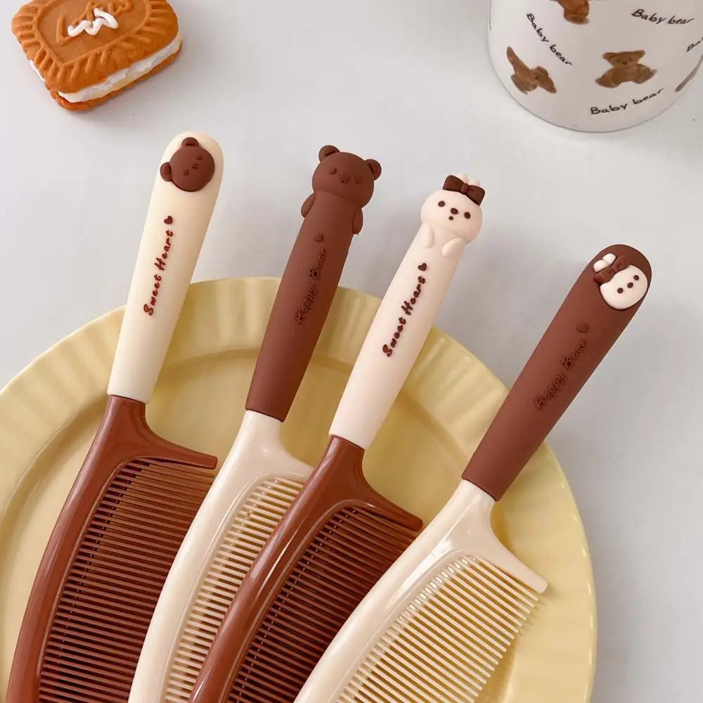 Портативная смола парикмахерская цвет чая с молоком медведь кролик ручка щетка