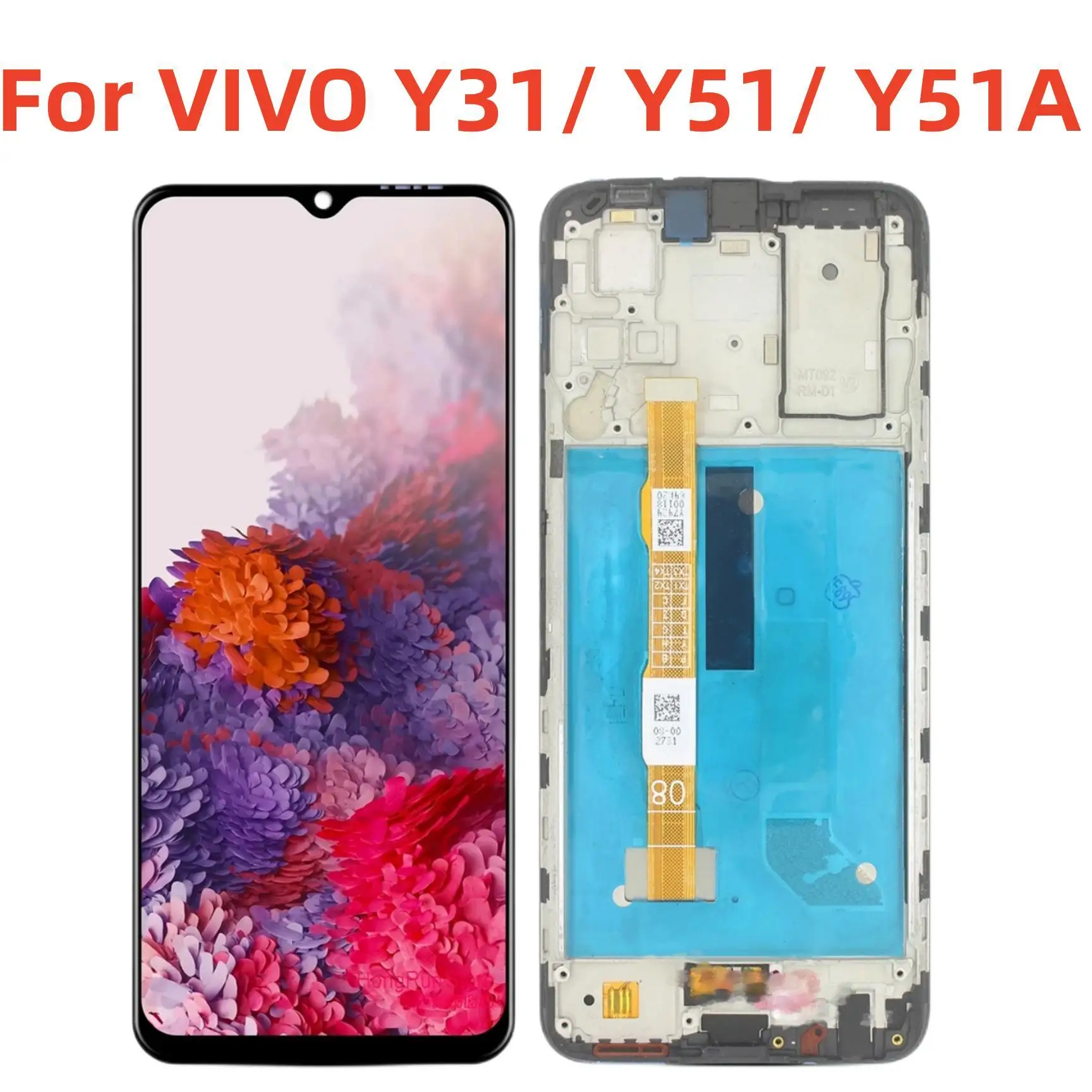 ДЛЯ VIVO Y31 2020 V2036 ЖК-дисплей экран сенсорный дигитайзер панель аксессуары для VIVO Y51 2020 V2030 Y51A V2031 с рамкой