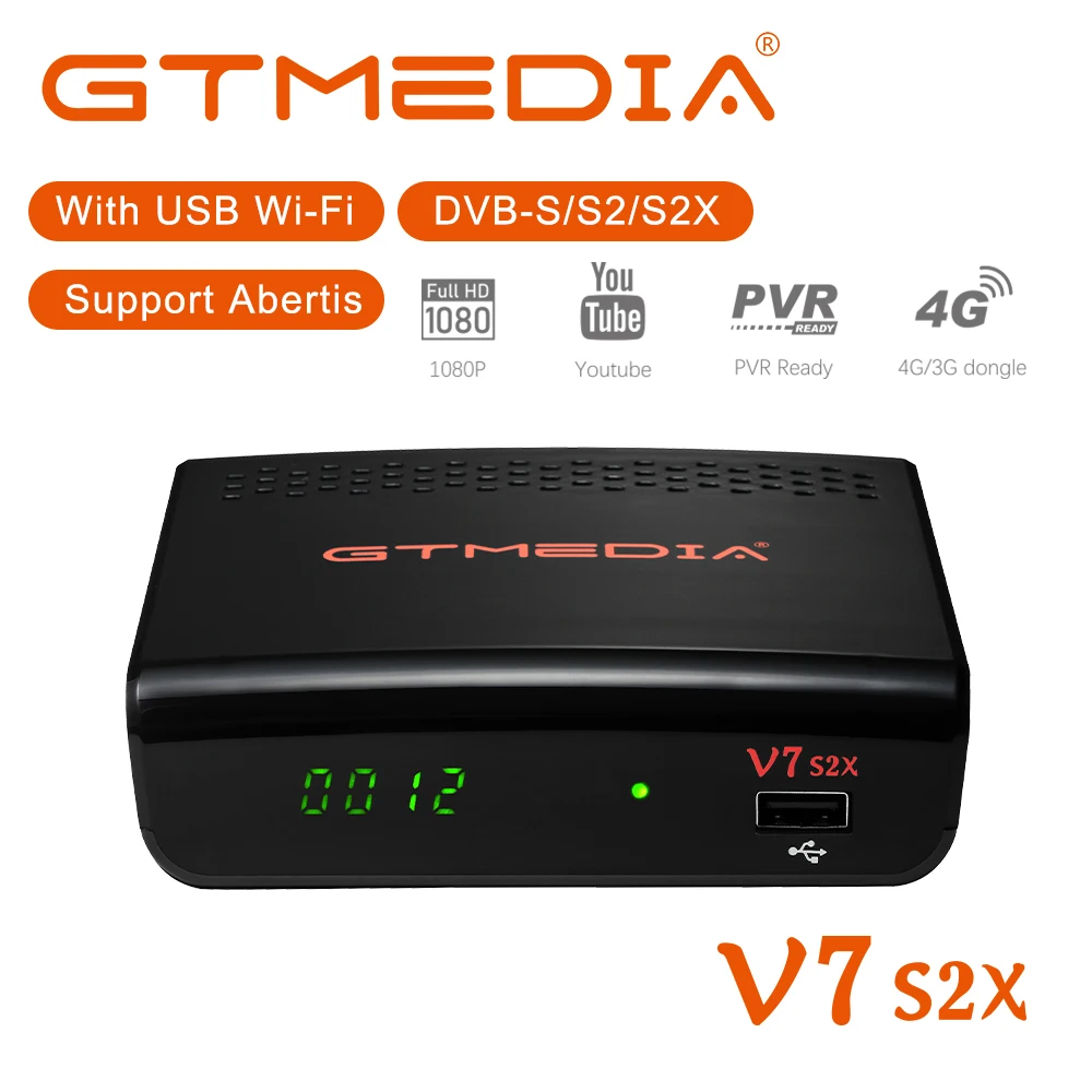 

GTMEDIA V7 S2X DVB-S2 Satellite Receiver With USB WIFI V7S2X 1080P Full HD Support ECAM, TV Box