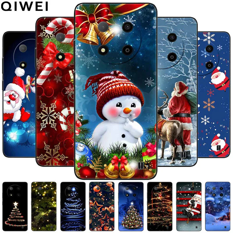 Рождественские чехлы для телефонов ZTE Blade A73 5G силиконовый мягкий бампер из ТПУ
