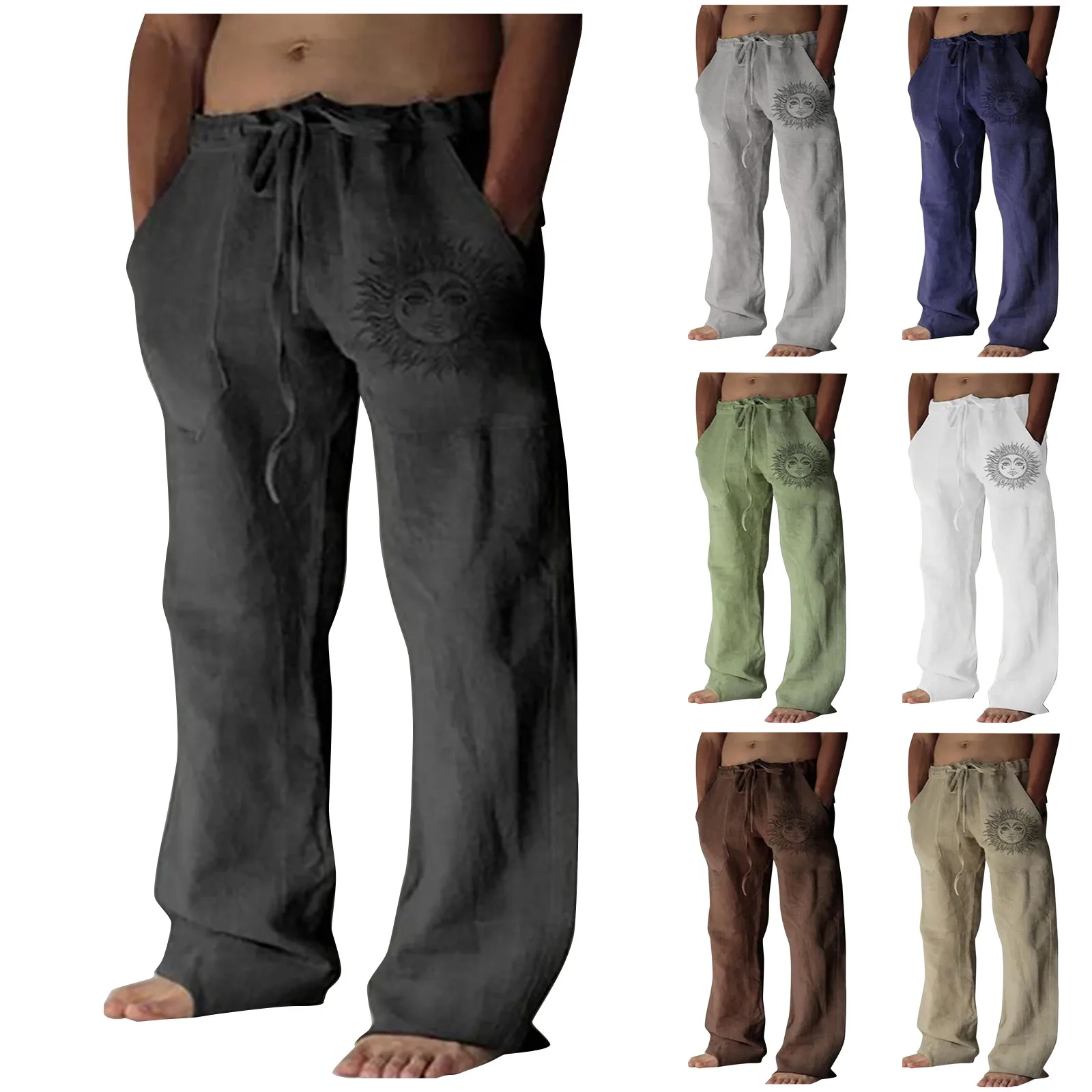 

Штаны мужские быстросохнущие, Модные Повседневные базовые свободные дышащие, для дома и улицы, спортивные брюки, 2022
