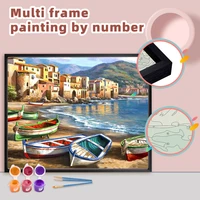 ruopoty diy painting by numbers with multi aluminium frame kits 60x75cm color boat diy craft coloring by numbers home decor gift