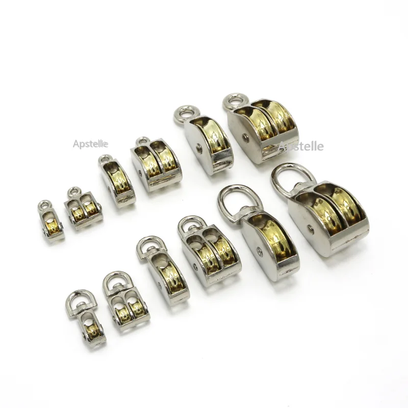 

Hot New DIY Mini Metal Sheave Zinc Alloy Fixed Pulley Crown Block And Tackle Lifting Wheel Single/Double Pulley 36/52/75mm