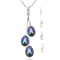 meibapjhot sale collier 100 genuine 925 sterling silver pendant necklace multi color freshwater pearl jewelry 8 9mm pendants