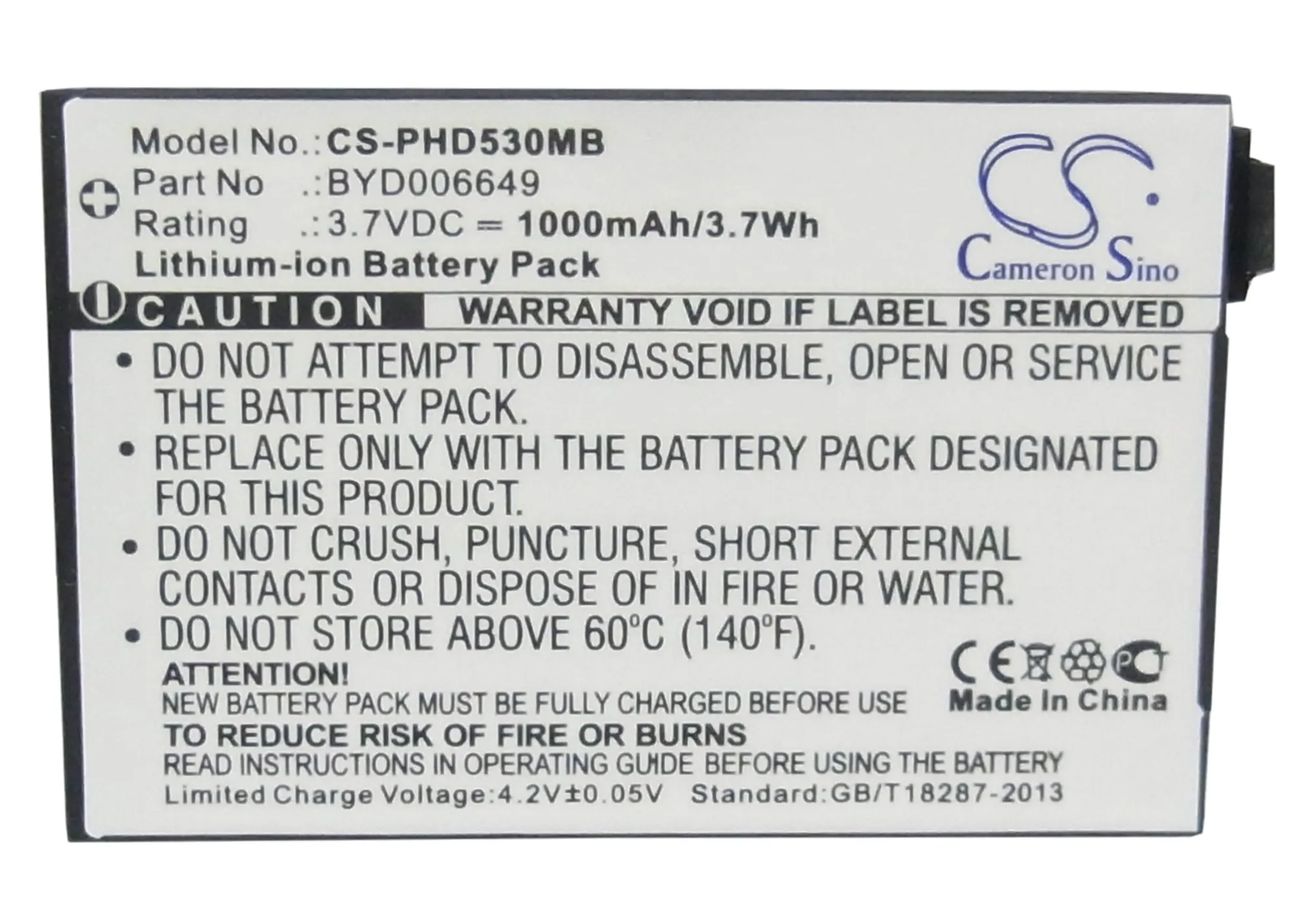 Аккумулятор CS 1000 мА · ч для BT BYD006649 UK LI-01 Philips BYD001743 BYD006649 V-Tech BT298555 видеоняня 1000 BM1000