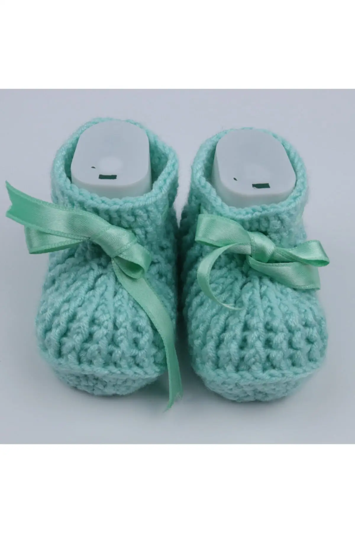 

Hand-knitted Baby Shoes / Water Green Color Baby Shoes