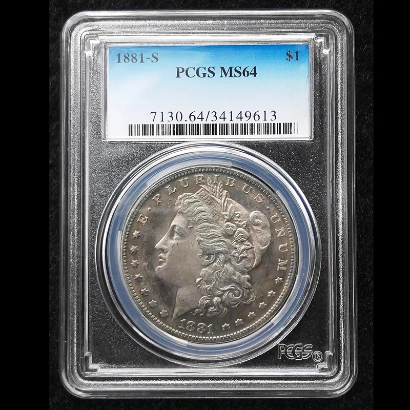 

1881 USA Morgan Dollar Coin Rating Coins Sealed in Box,High Quality Collectibles Graded Coins Holder PCGS MS64