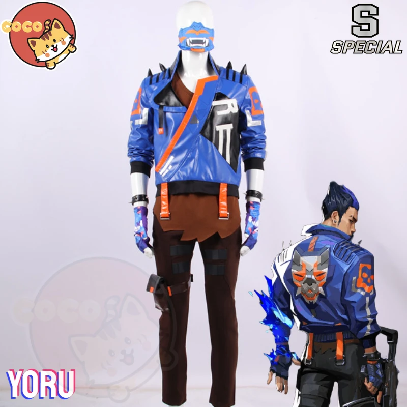 

Костюм для косплея Yoru из игры валорант, костюм для косплея Yoru, голубая куртка с длинным рукавом, пальто, верхняя одежда для игры на Хэллоуин, вечерние S-S