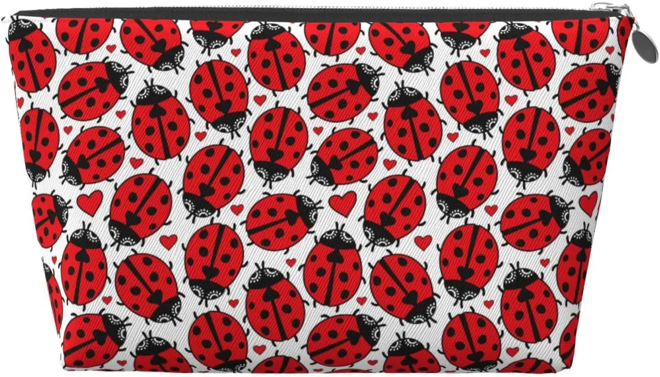 Женская косметичка с цветочным рисунком Божья коровка Love дорожный размер