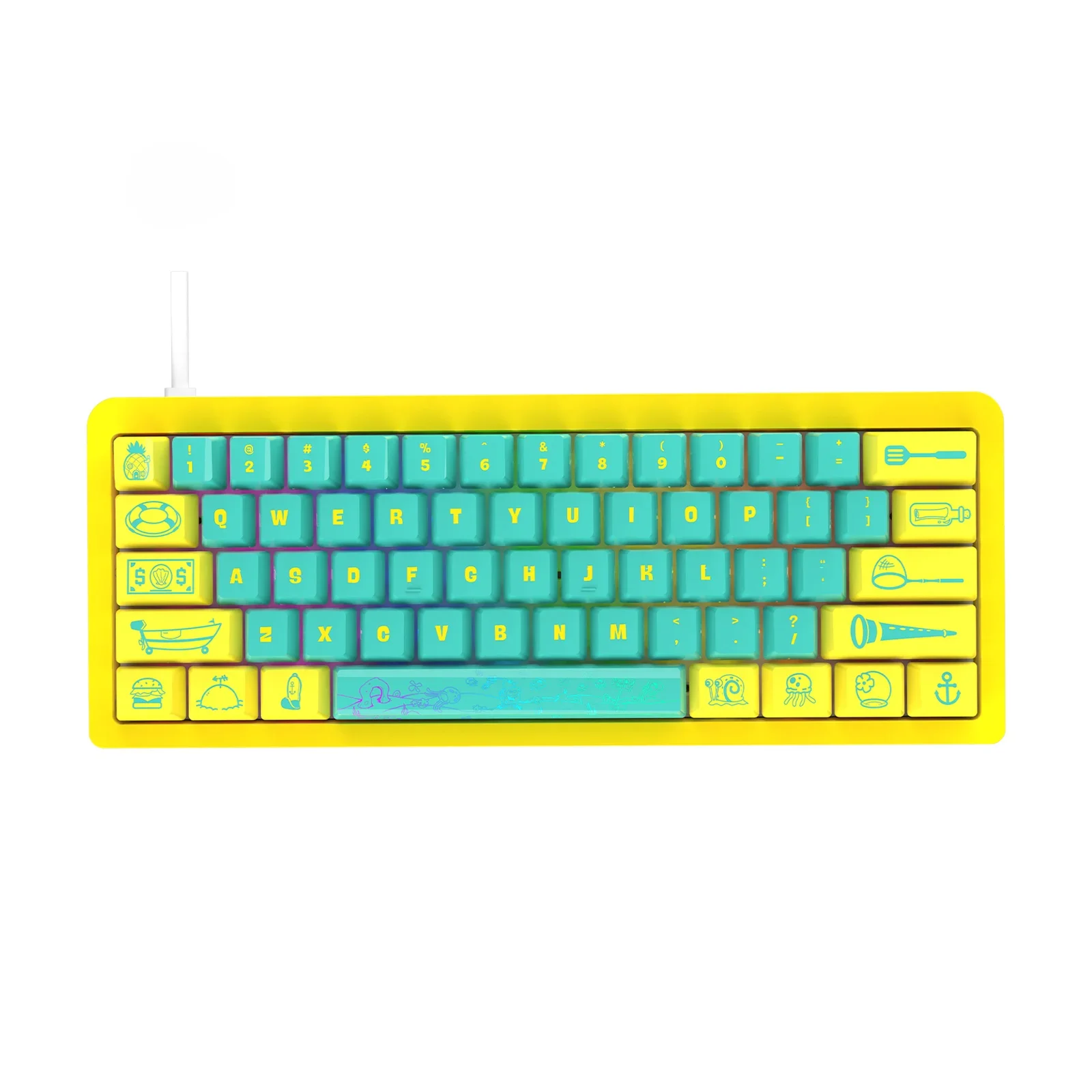 TOPSTYLE TKB-K1Y Проводная игровая клавиатура Компьютерная RGB Mini 61-клавишная