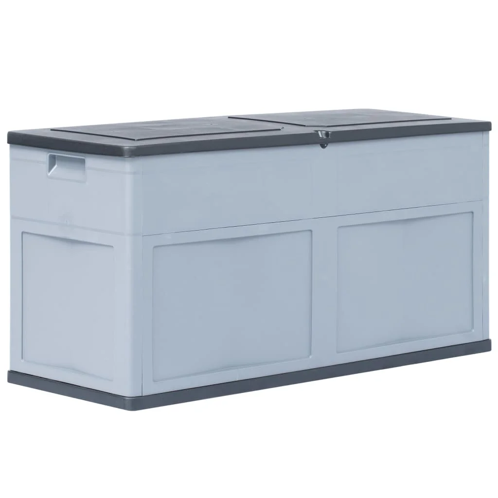 

Outdoor Patio Storage Box Outside Garden Deck Cabinet Furniture Seating 84.5 gal Gray Black
