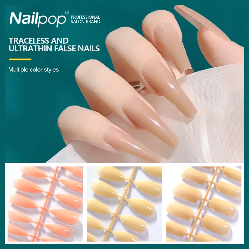 

NAILPOP Press on Nail Tip Colorful Nails Design 2022 Reusable False Nails Almond/Square/Coffin/Stiletto Soft Gel Tips 120pcs