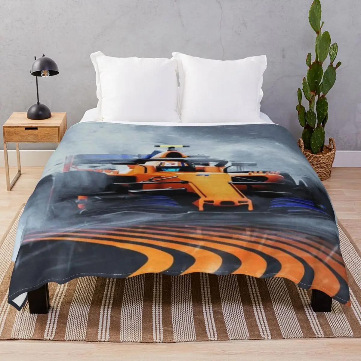 

Lando Norris Formula One Blankets Flannel Summer Portable Throw Blanket for Bedding Home Couch Travel Cinema