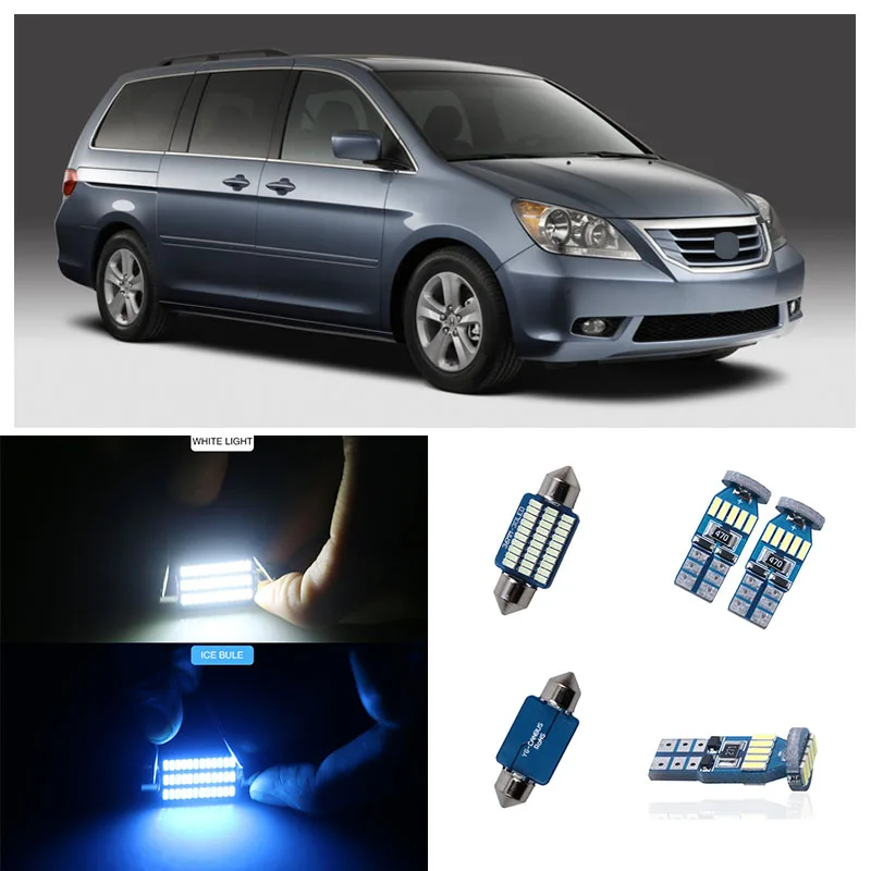 

For Buah Lampu LED Lampu LED Mobil Kit Interior Lampu Pelat Nomor Kendaraan Map Dome untuk Honda Odyssey