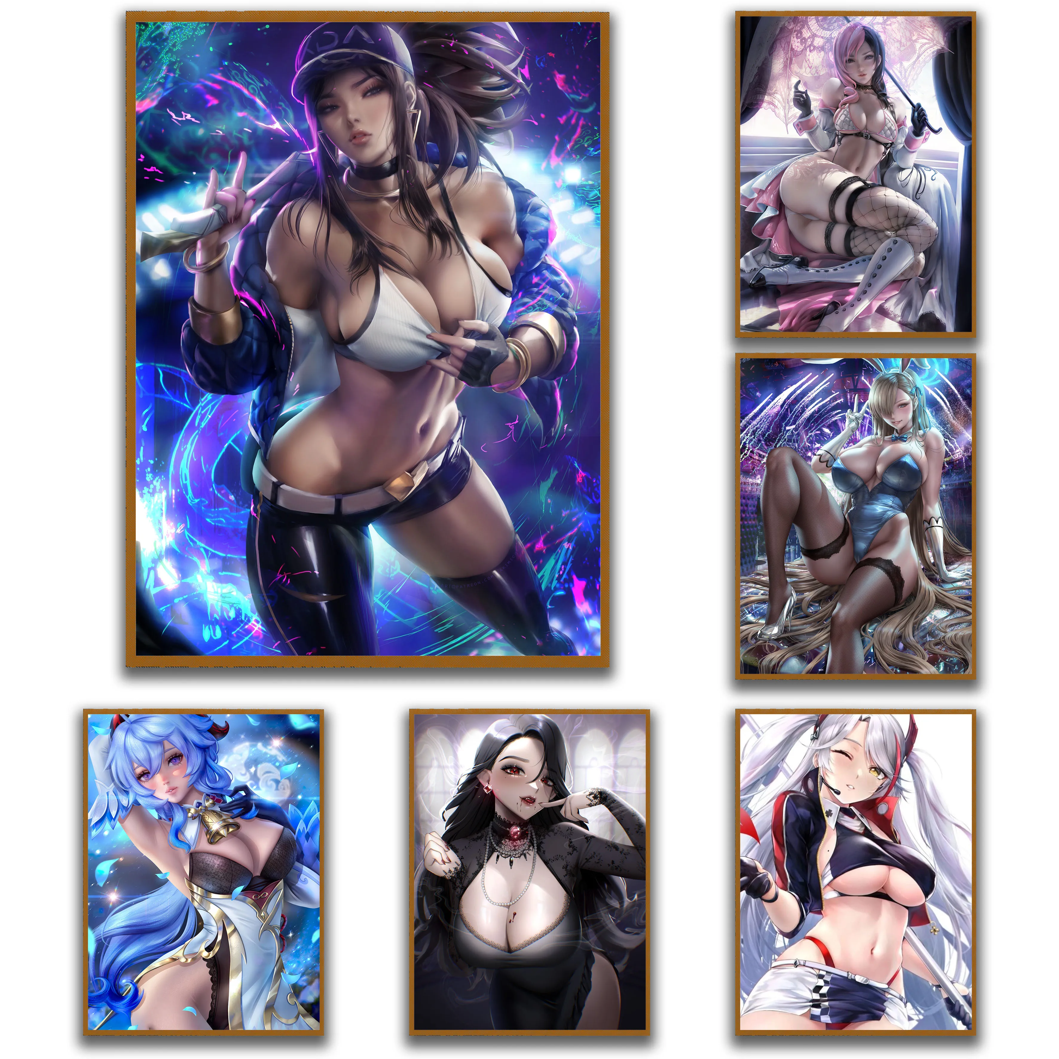 

Beauty Women Posters Sexy Girl Painting Anime Character Poster Cartoon Style Mural Living Room Art Print Modern Home Decor YS02