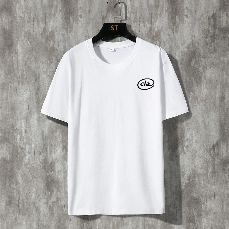 Мужская белая футболка с круглым вырезом 100% хлопок короткими рукавами лето 2024