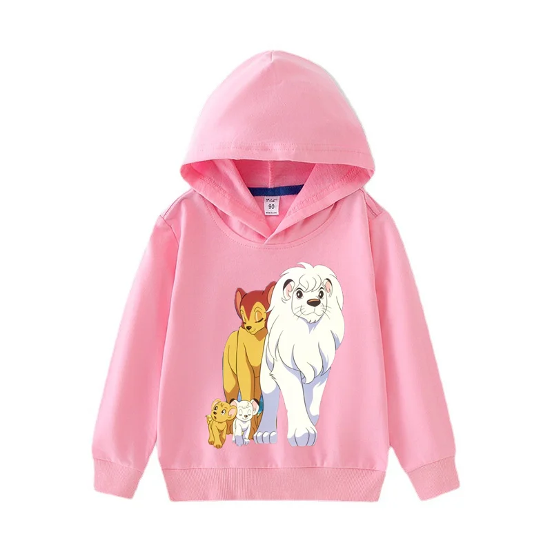 

Disney Lion King Printed Pure cotton 7 color thin hoodie2-14 Age Kids pullover Toddler girls spring sweatshirt hoodies tshirt