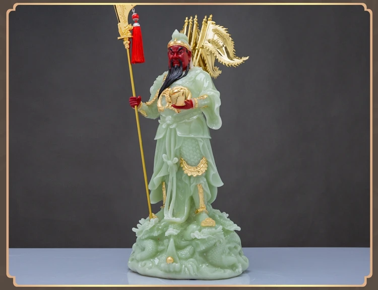 Большой Япония Корея Таиланд нефритовое позолота Мамон Бог богатства CAI SHEN GUAN GONG