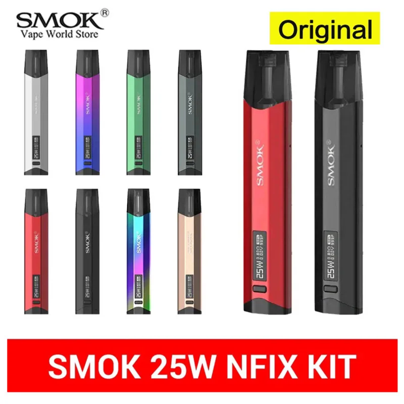 

Original Vape SMOK NFIX Kit Electronic Cigarette Box Mod 700mah Battery Vaporizer 3ml Pod DC MESH MTL Coil VS NORD NOVO S6188