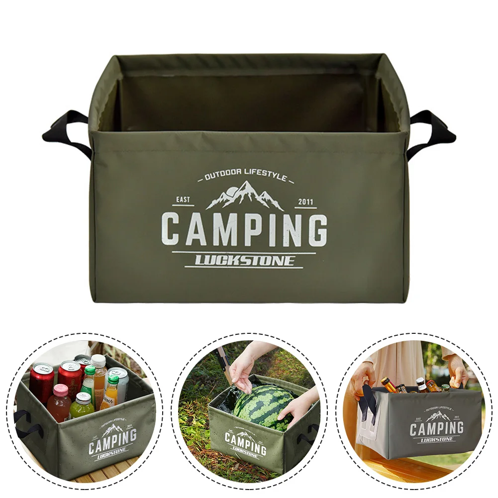 

15L Portable Folding Bucket Multifunctional Collapsible Square Pack Sink Dish Wash Basin Water Container For Camping Hiking