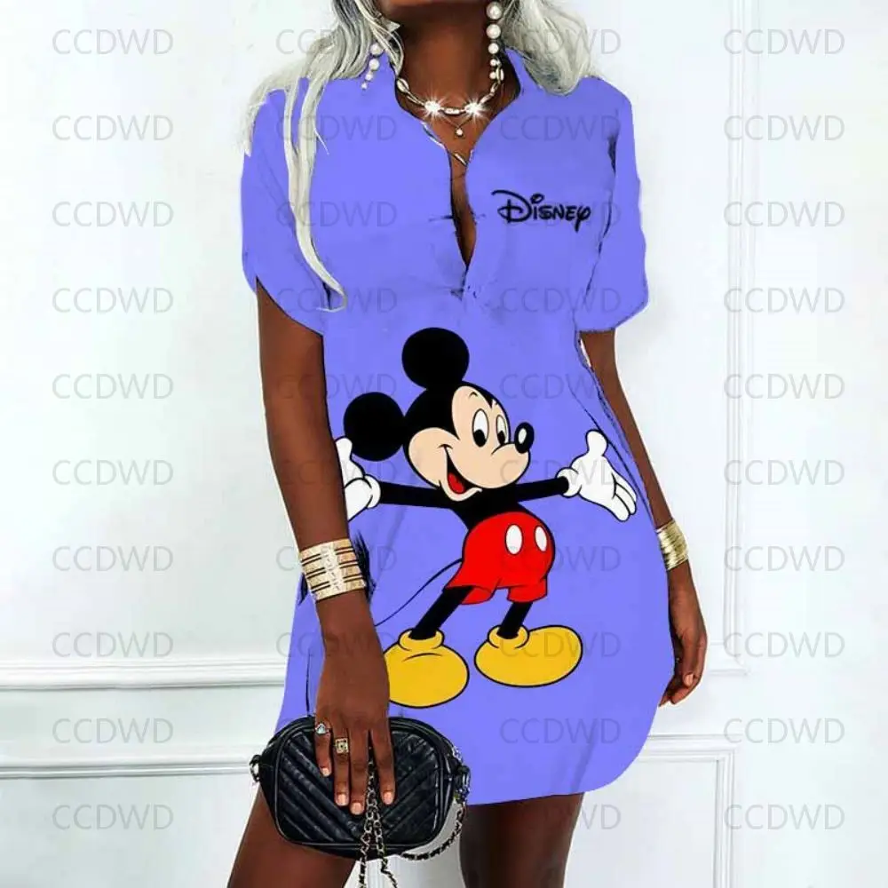 Disney Vintage Dress Minnie Mouse Sexy Dress for Women Woman Clothes Polo Shirts Summer Dresses Woman 2023 Offer Korean Fashion