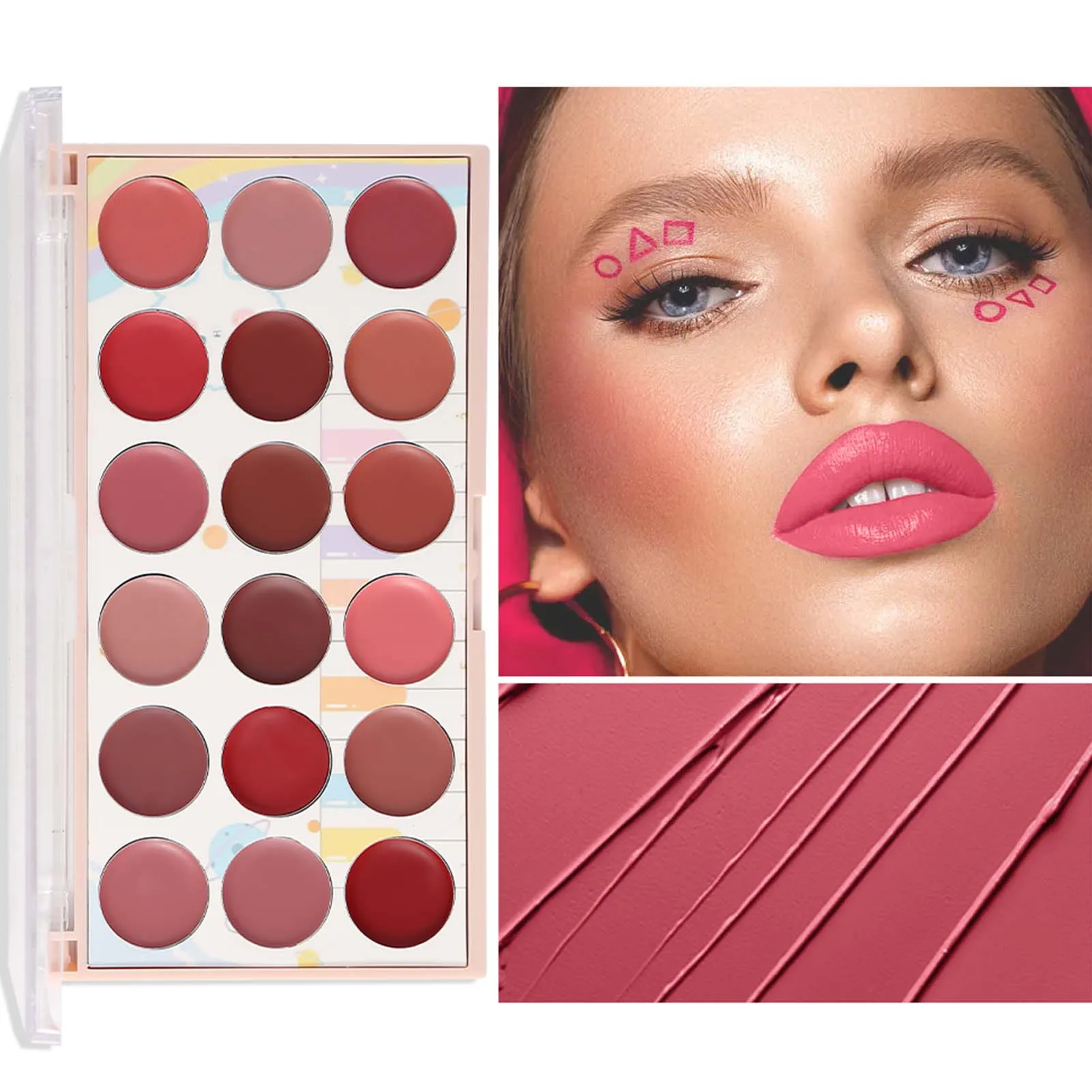 

Three Scouts 18 Colors Matte Lipstick Palette Lip Makeup Set Non-stick Cup & Waterproof Lip Gloss Lip Balm Beauty Tool Comst