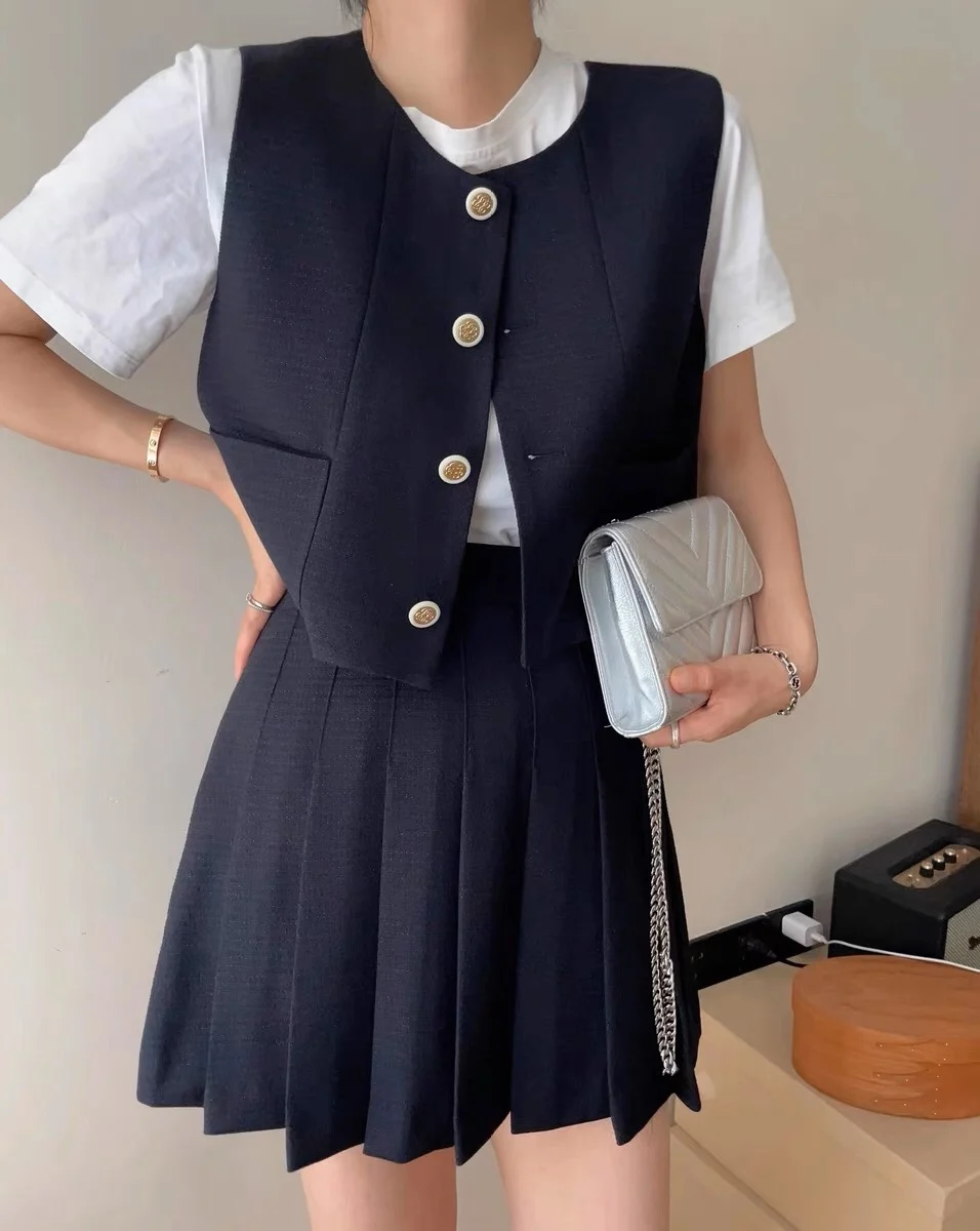 

2023 Spring/Summer Fashion New Women's Clothing Pleated Skirt Suit 0822