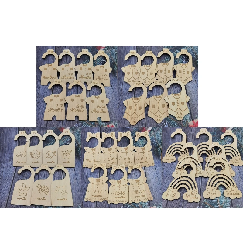 

Happyy baby 7 Pcs Baby Closet Size Divider Wooden Baby Closet Organizers from Newborn to 24