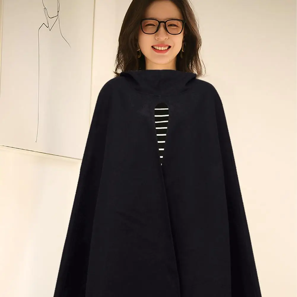 

Woolen Cloak Coat Stylish Women's Winter Cape Hooded Warm Sleeveless Outdoor Cloak Shawl for A Fashionable Cozy Look Keep Warm