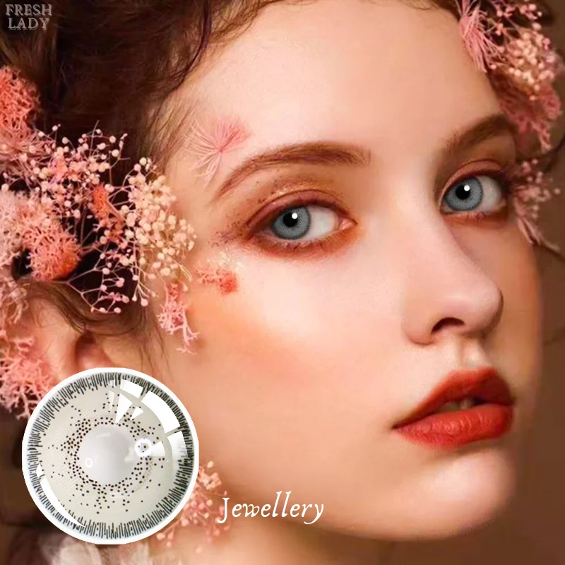 fresh lady official natural contact colored lenses for eyes mocha series 1pair multicolor lens soft yearly pupils beauty makeup free global shipping