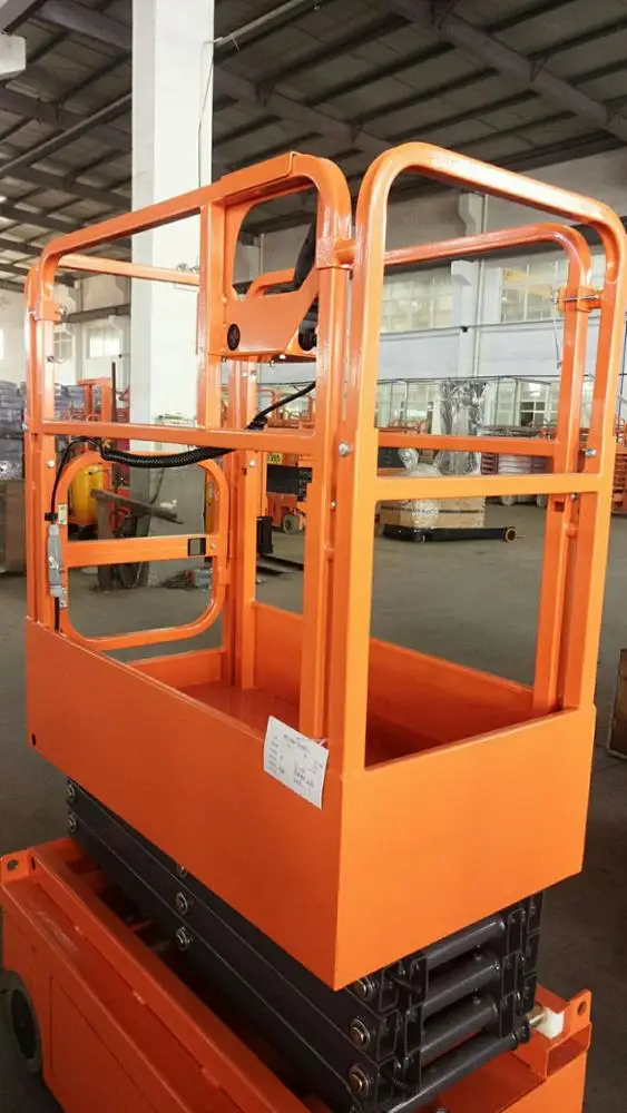 Мини-электрическая самоходная ножничная рабочая платформа 300 кг 3 м 9