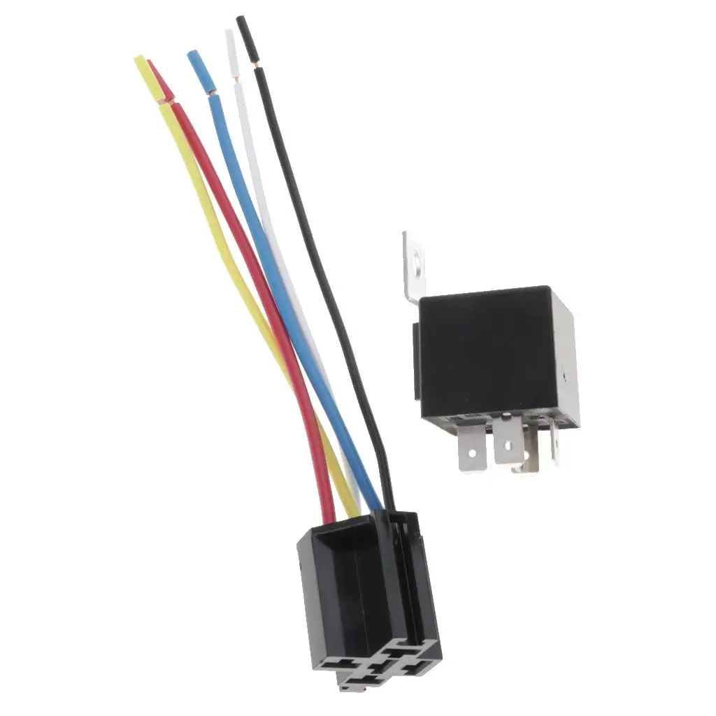 

DC12V 40A Automotive Relay with 5 Pin Wire Harness And Socket Hoder Base