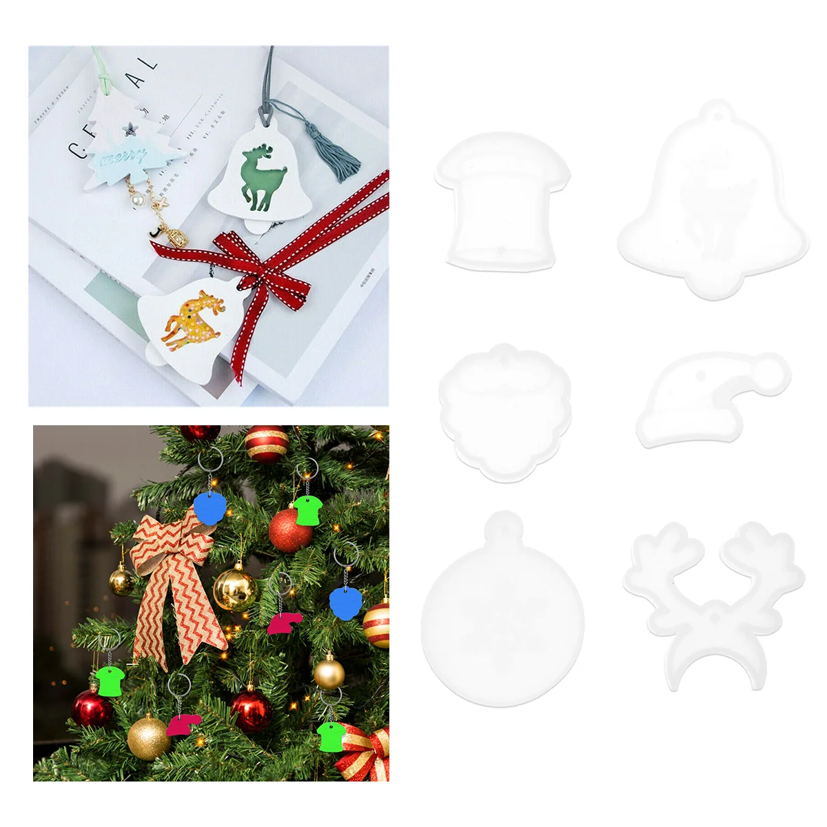 

Mold Christmas Silicone Resin Epoxy Hanging Craft Clear Molds Jewelry Pendantscrafts Ornament Prop