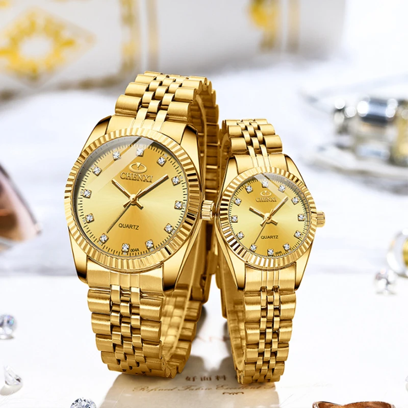 2023 Men's and Women's Watch Hot Selling Item High Quality Foreign Trade Fashion Commercial Affairs Gold couples watch