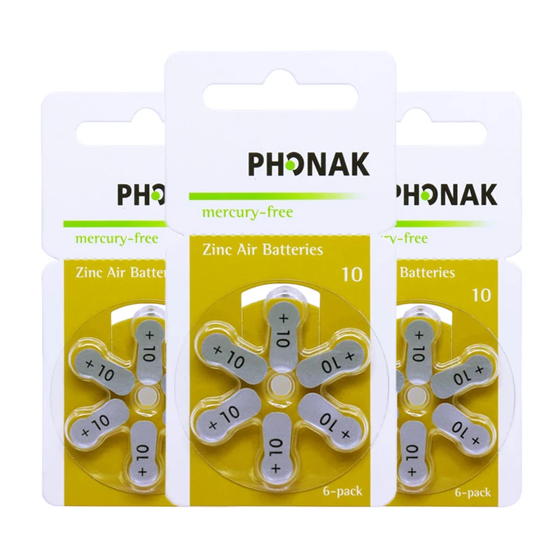 

Батареи слухового аппарата 30X Phonak 10 A10 10A P10 PR70 1,45 в, Германия, Цинковый воздушный Аккумулятор для усилителей слуховых аппаратов CIC