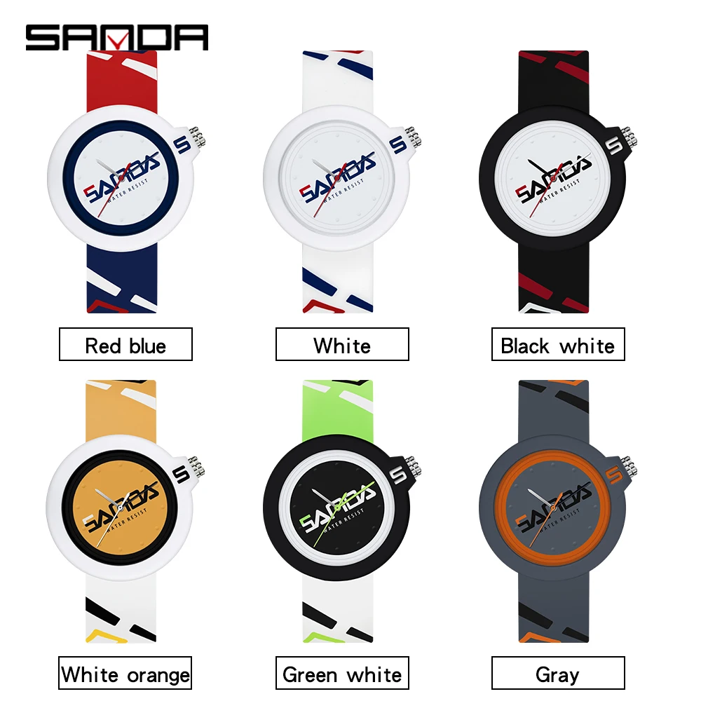 2023SANDA New Men's Ladies Unisex Watch 50M Waterproof Silicone Strap Casual Fashion Quartz Watch Sports Watch Mens Womenes 3201